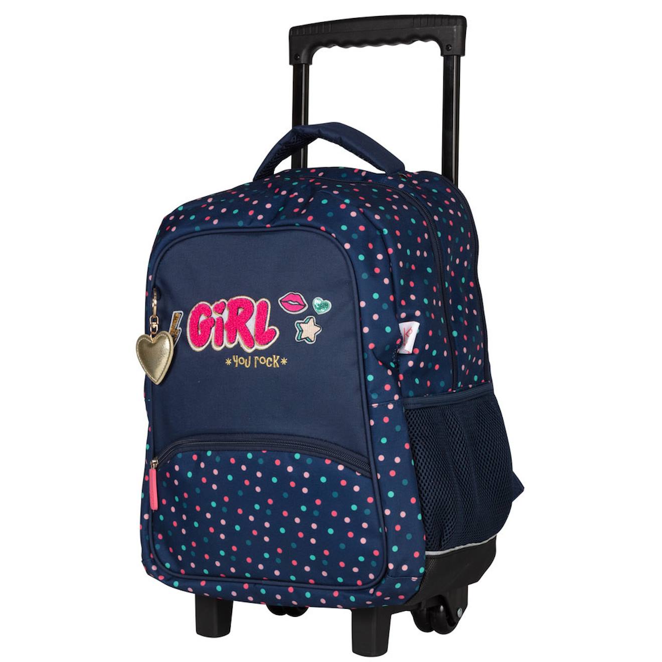 Sac Dos Roulettes Fille Kip Girl You Rock Avec 2 Compartiments Cpce1ce2 Bleu Marine Pois Colors Marinemulticolore 51 €