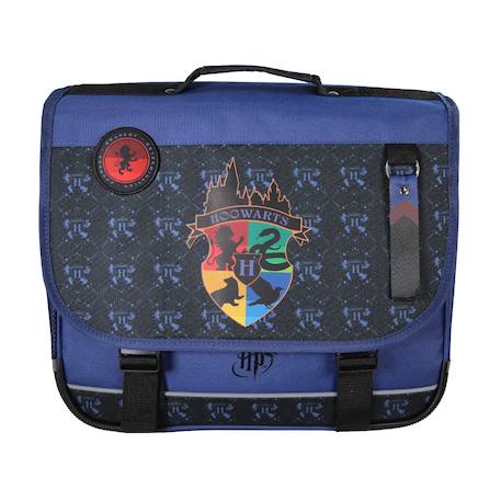 Garçon-Harry potter - cartable scolaire 38 cm hogwarts - bleu/noir - 2 compartiments