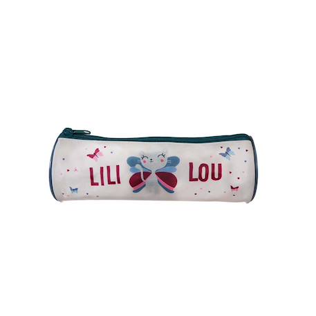 Lili lou - trousse scolaire ronde - beige - fille - 1 compartiment  - vertbaudet enfant