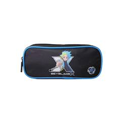 Jouet-Beyblade - ? Trousse scolaire rectangulaire - noir/bleu - garçon - 2 compartiments