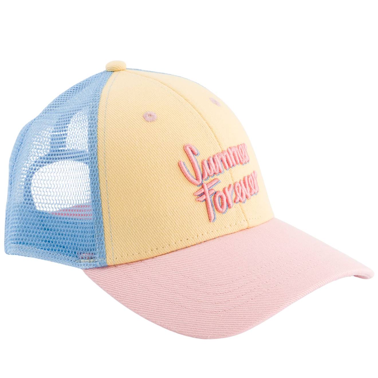Casquette Enfant Trucker Summer Forever (3-6 Ans) Pastel, Rose, Jaune Et Bleu