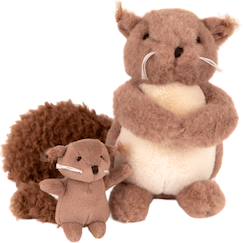 Jouet-Premier âge-Peluches-Peluche maman et bébé écureuil (15 cm)