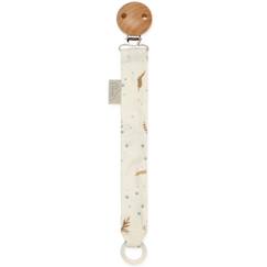 Puériculture-Attache tétine bébé coton bio avec pince et anneau