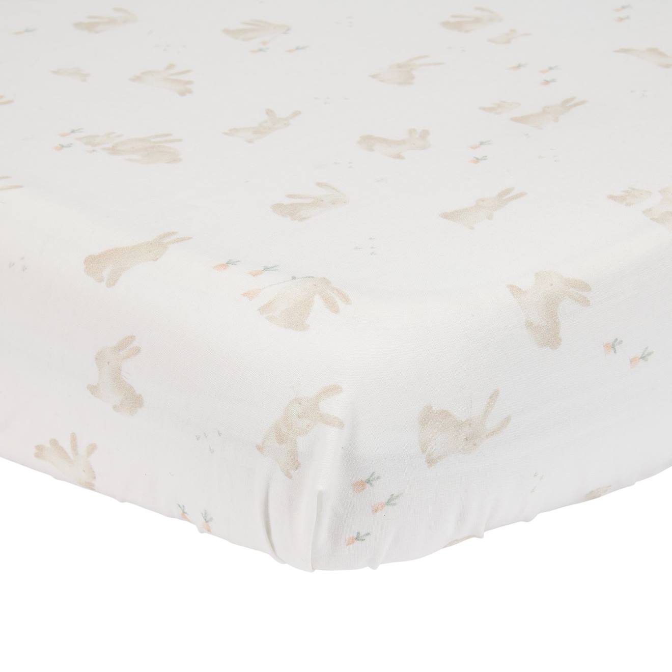 Drap-housse Lit Bébé Baby Bunny (60 X 120 Cm) Ecru, Marron, Orange Drap-housse Lit Bébé Baby Bunny (60 X 120 Cm) Ecru, Marron, Orange