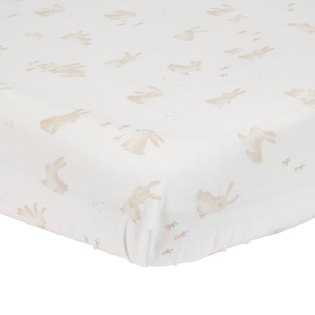 Drap-housse Baby Bunny 70 X 140/150 Cm Ecru, Marron, Orange Drap-housse Baby Bunny 70 X 140/150 Cm Ecru, Marron, Orange