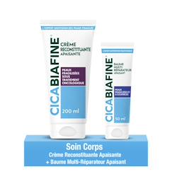 -Duo hydratation quotidienne – baume hydratant pompe 400 ml & baume multi-réparateur apaisant 50 ml cica