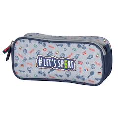 Jouet-Trousse rectangulaire kip en tissu synthétique 22 cm racing double zips