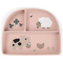 Puériculture-Repas-Assiette à compartiments ventouse tiny farm
