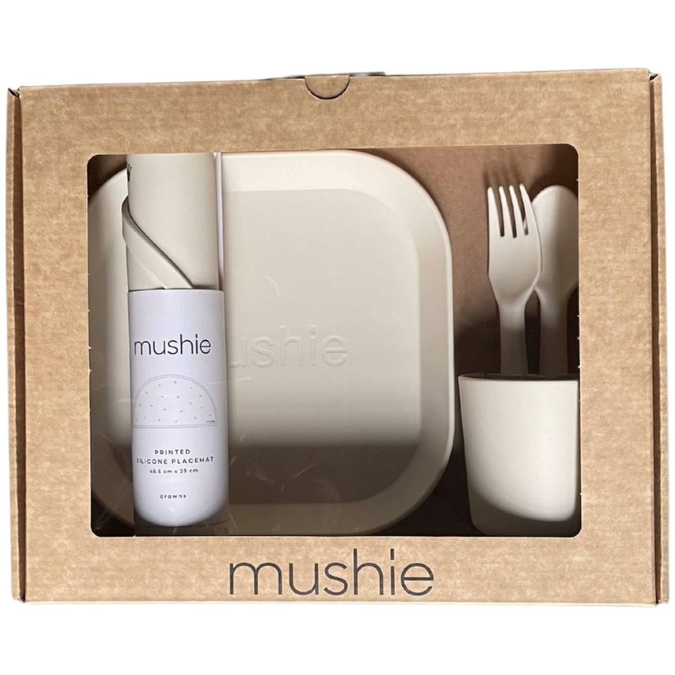 Coffret Repas En Silicone Blush (3 Pièces) Ecru (Mushie) - Image 1