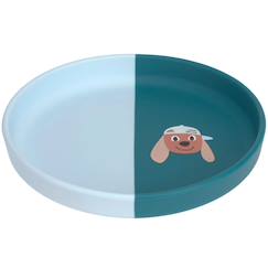 Puériculture-Repas-Vaisselle, coffret repas-Assiette en silicone tiny team chien