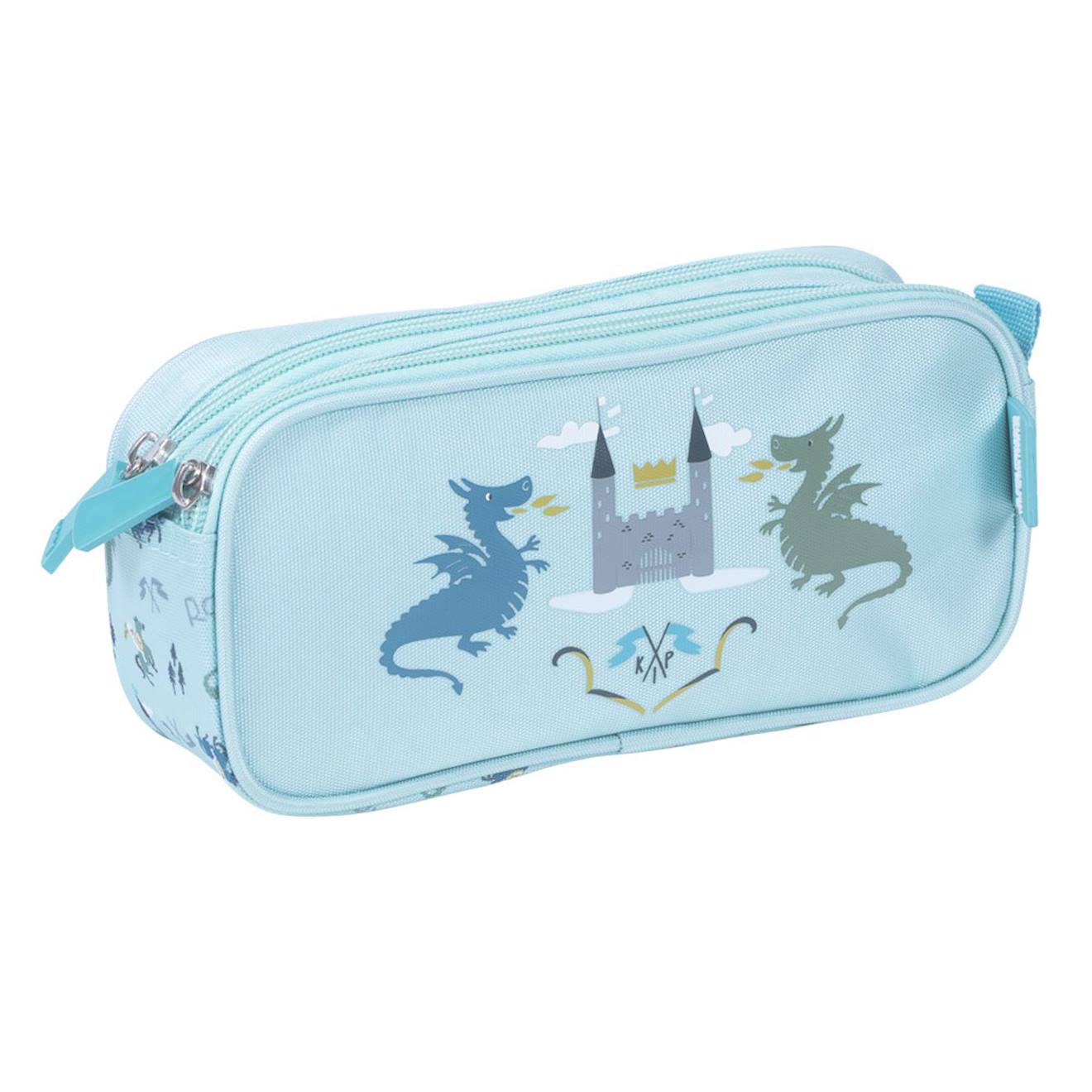 Trousse Rectangulaire Kip En Tissu Synthtique 22 Cm Racing Double Zips Bleu Ciel 13 €