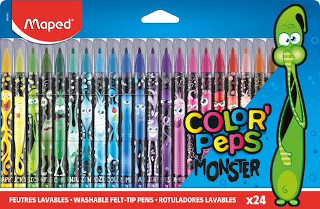 Fille-Accessoires-Fourniture scolaire-stylo, règle, ciseaux-Feutres monster color peps