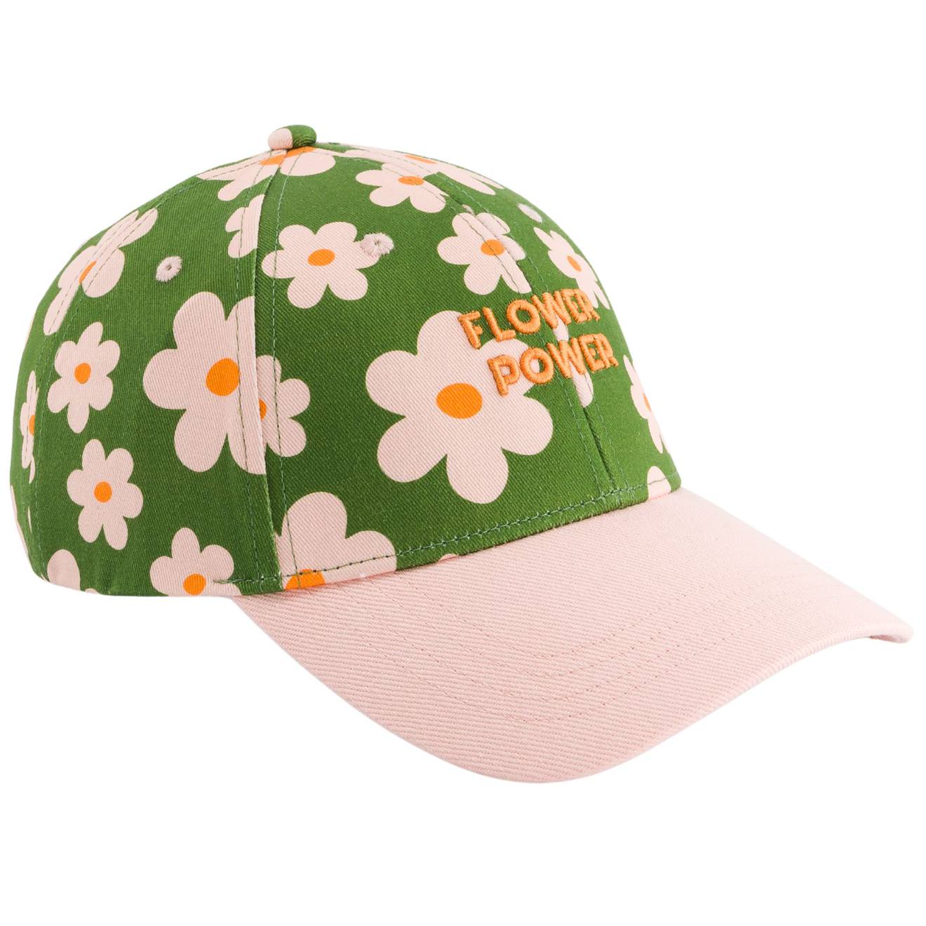 Casquette Enfant Flower Power (3-6 Ans) Vert, Rose, Jaune