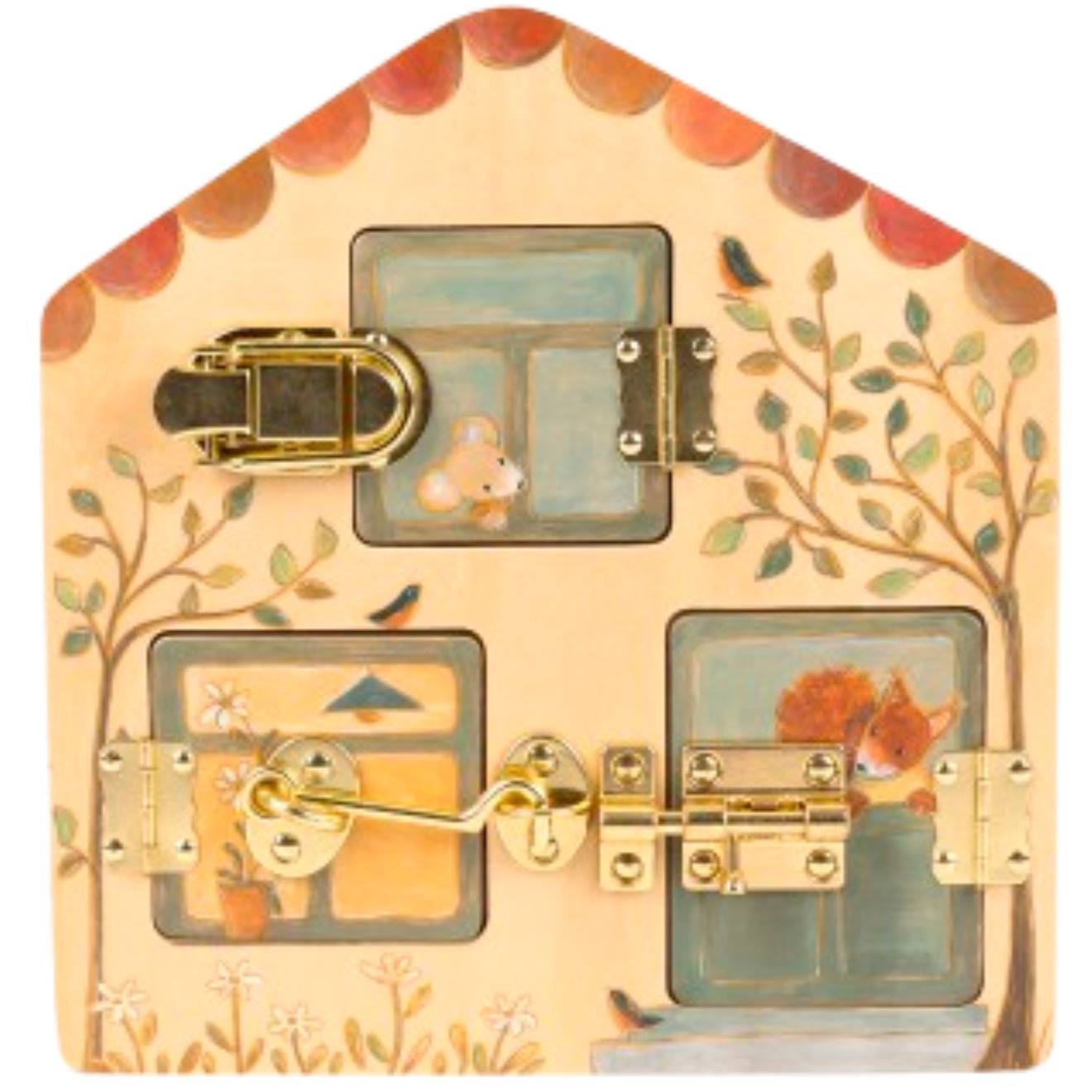 Tableau D'activités À Serrures Beige, Orange, Vert