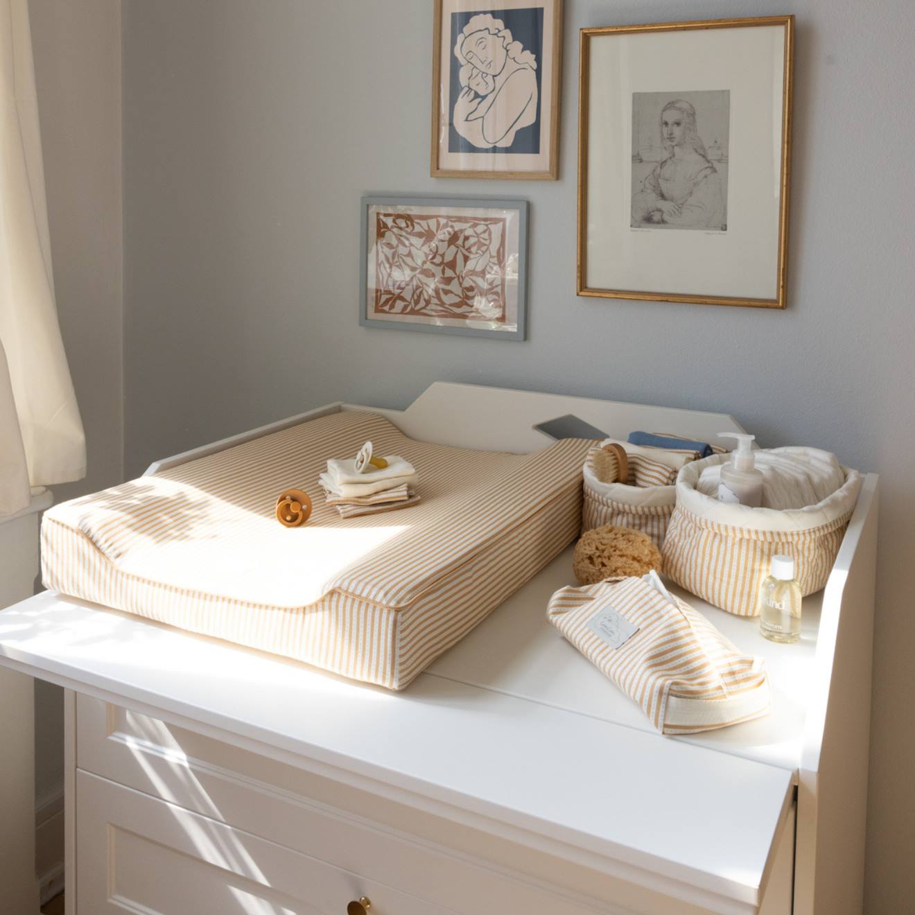 Attache Sucette Oatfield Marron, Blanc, Bleu (Cam Cam Copenhagen) - Image 1