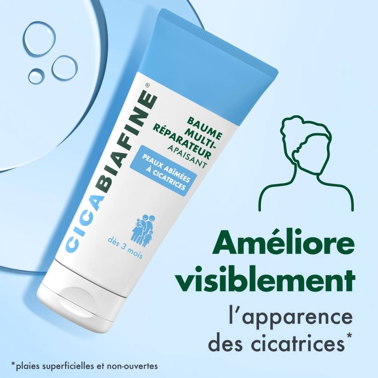 Duo Hydratation Quotidienne – Baume Hydratant Pompe 400 Ml & Baume Multi-réparateur Apaisant 50 Ml Cica Multicolore (Biafine) - Image 2