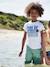 Bermuda couleur garçon en toile beige sable+bleu+BORDEAUX+corail+encre+sable+vert+VERT SAUGE 35 - vertbaudet enfant 