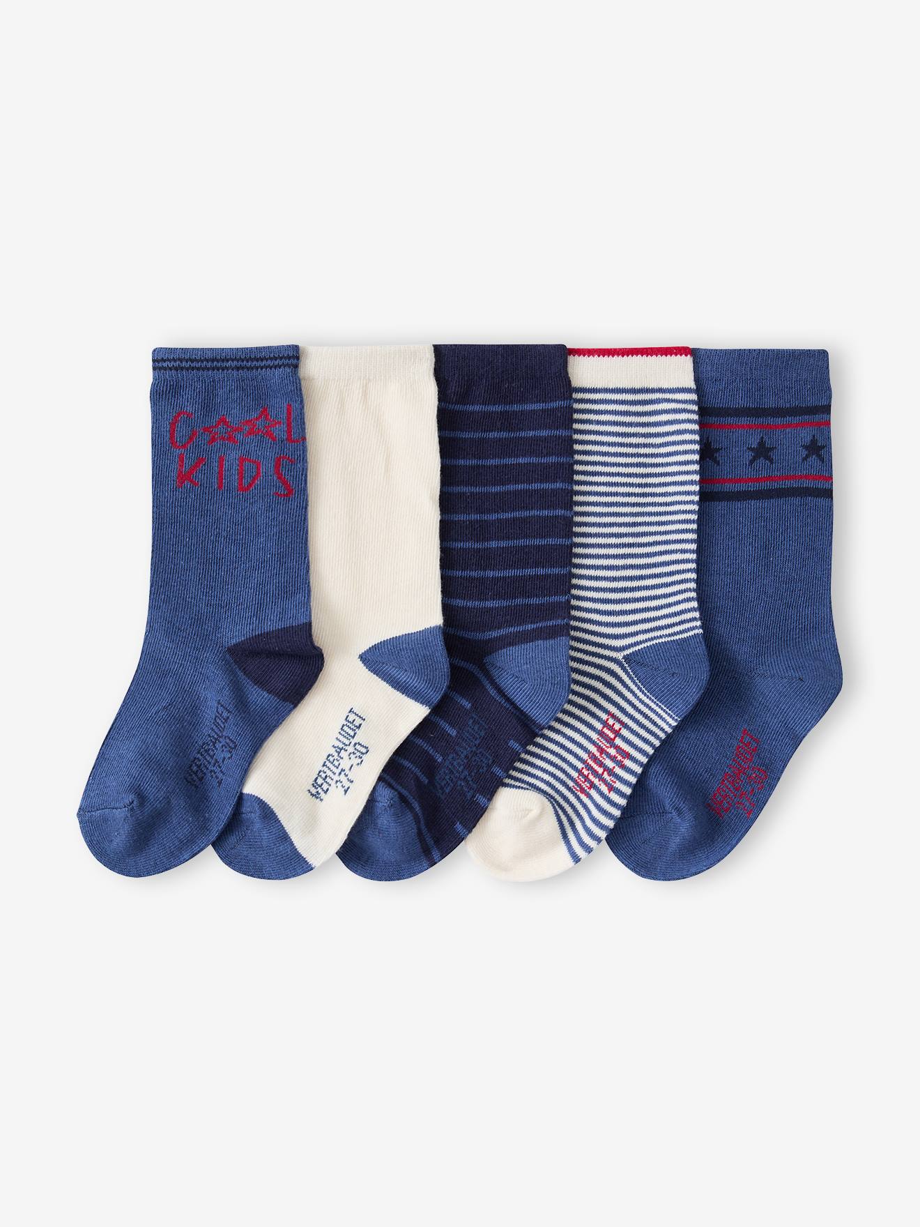 Lot de 5 paires de chaussettes Cool Kids garon bleu nuit 10$