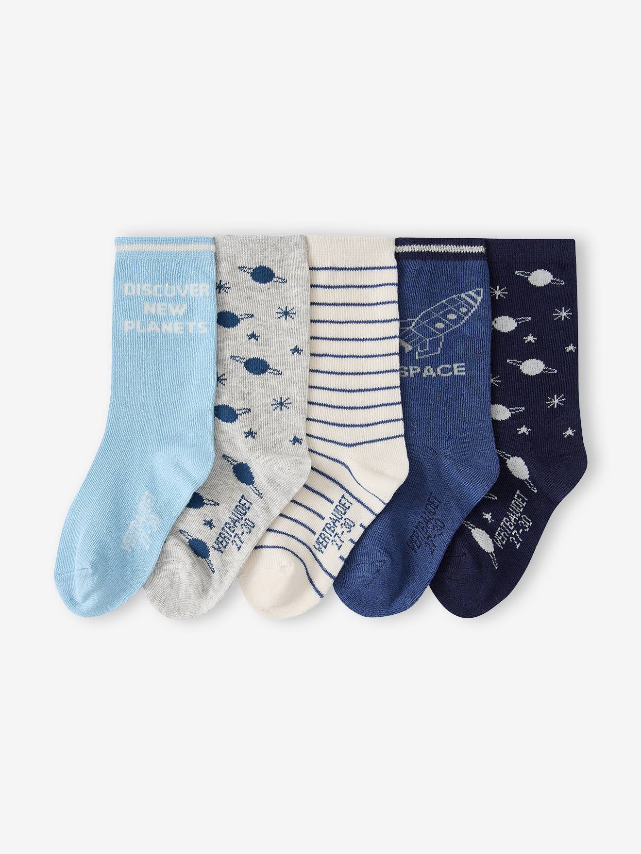 Lot de 5 chaussettes garon bleu 10$