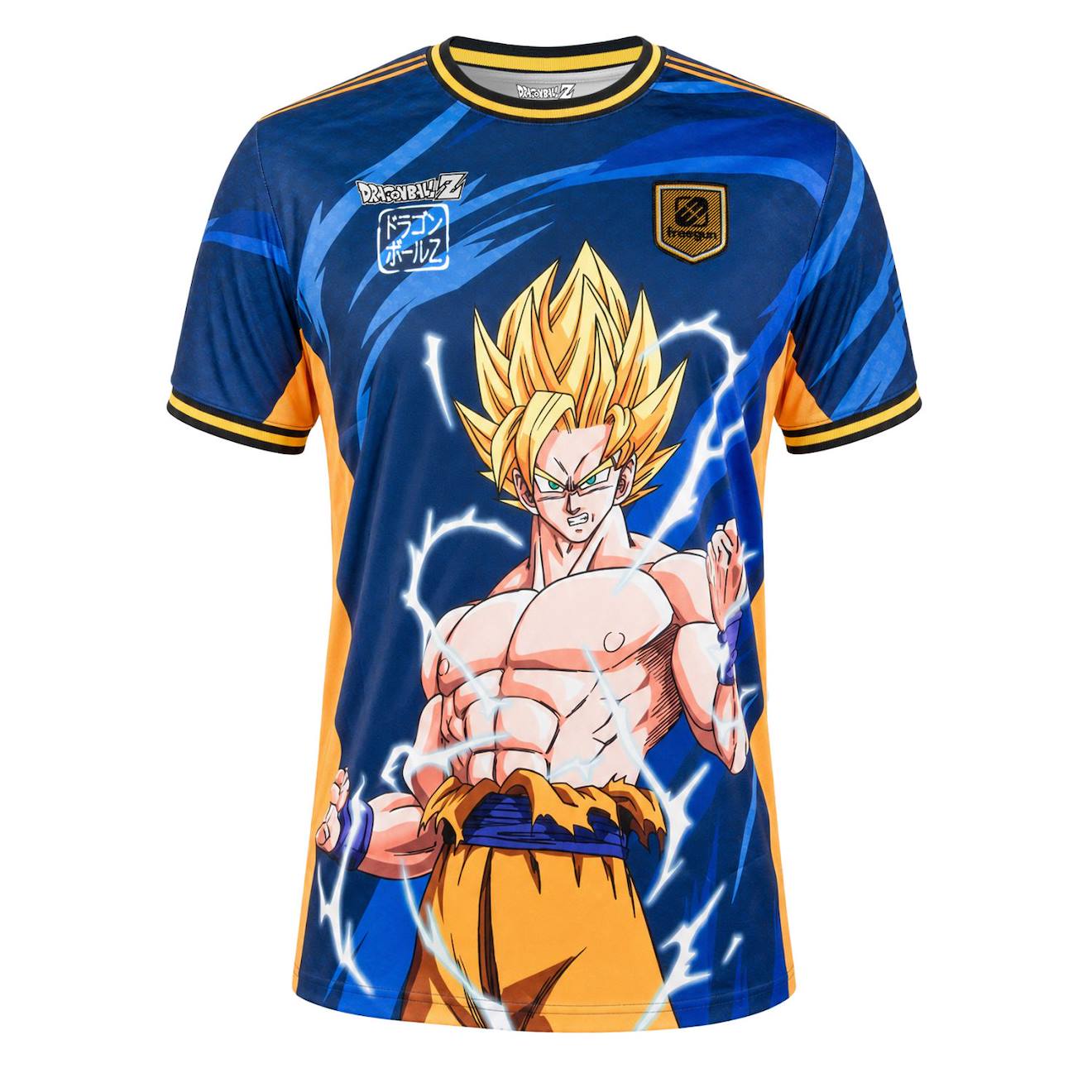 T-shirt Dragon Ball Z Super Sayian Bleu Marine/jaune/orange/bleu