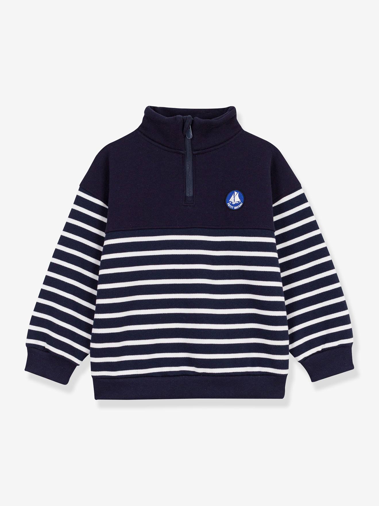 Sweatshirt col zippé marine