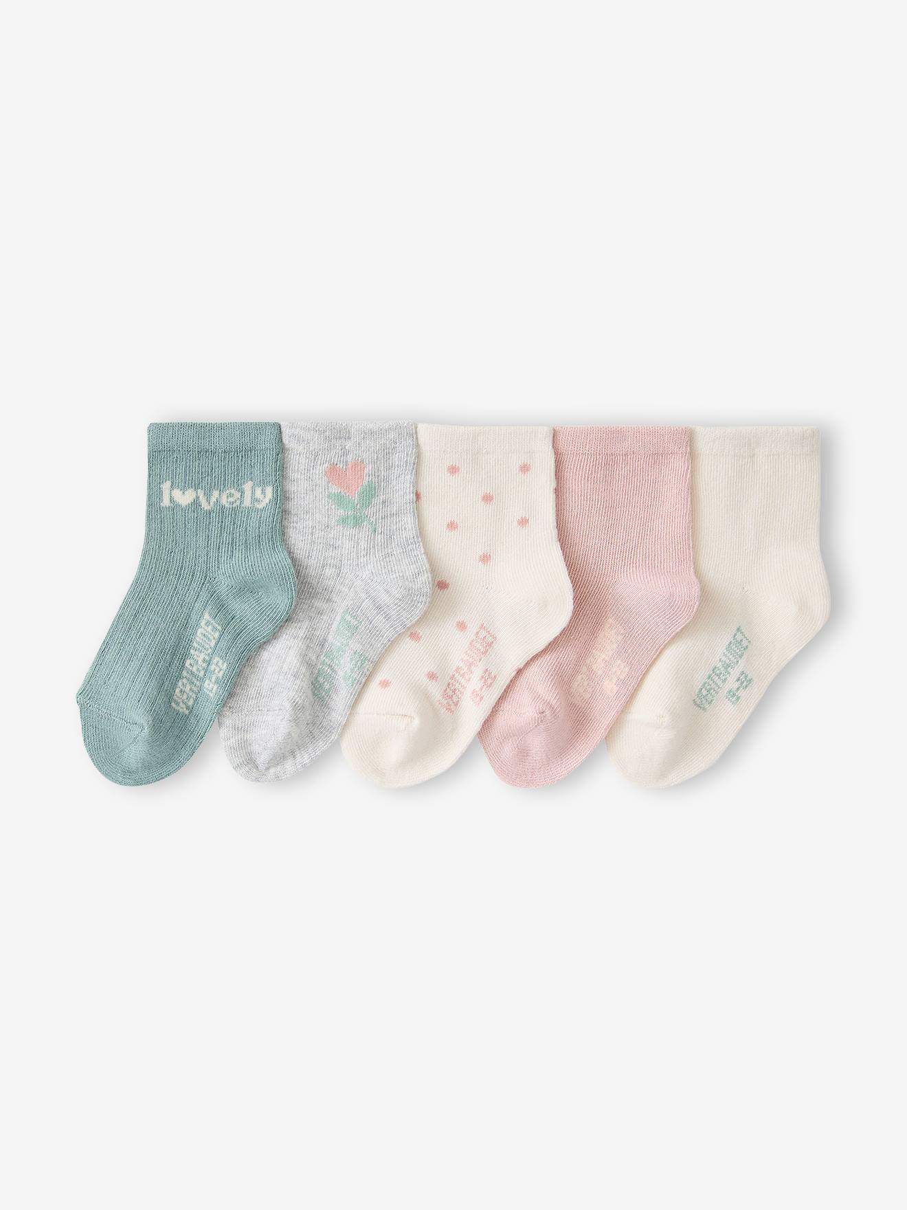 Lot de 5 chaussettes bébé fille écru