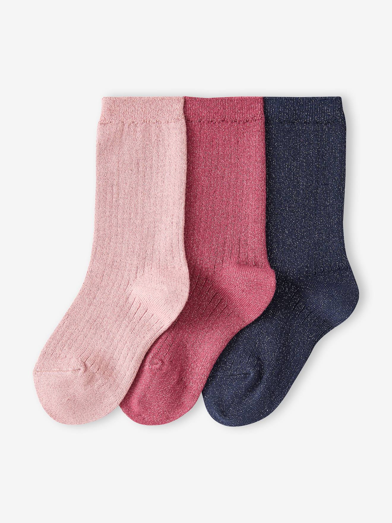 Lot de 3 chaussettes fille vieux rose 10$