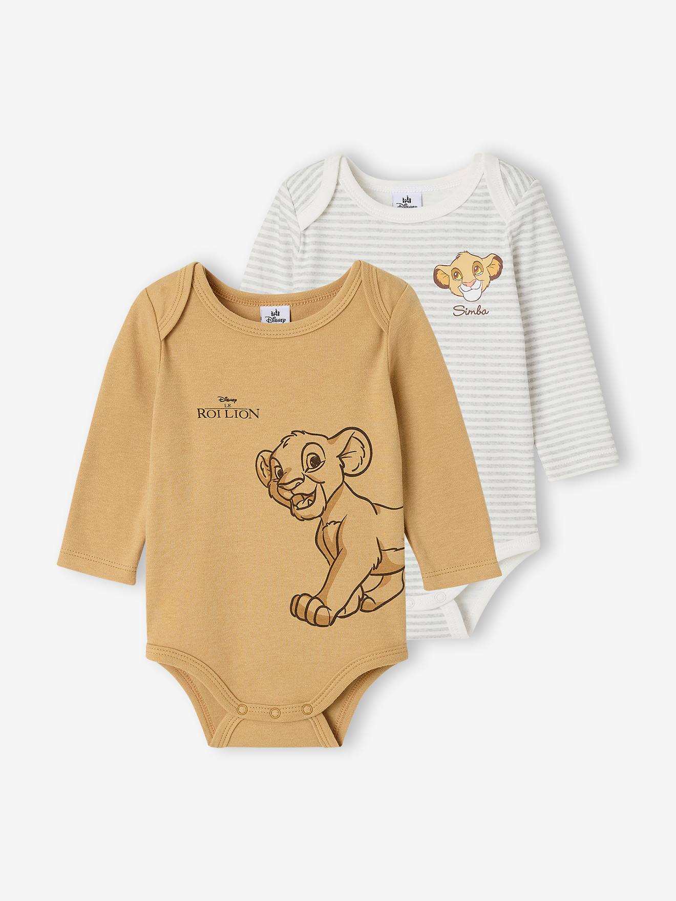 Lot de 2 bodies bébé garçon Le Roi Lion curry