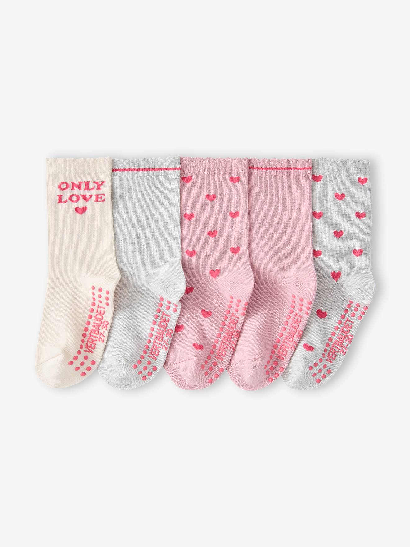 Lot de 5 chaussettes fille rose ple 10$