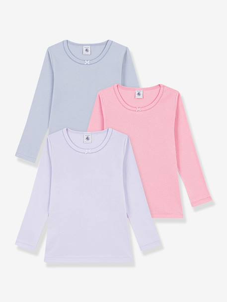 Fille-Lot 3 tee-shirts manches longues