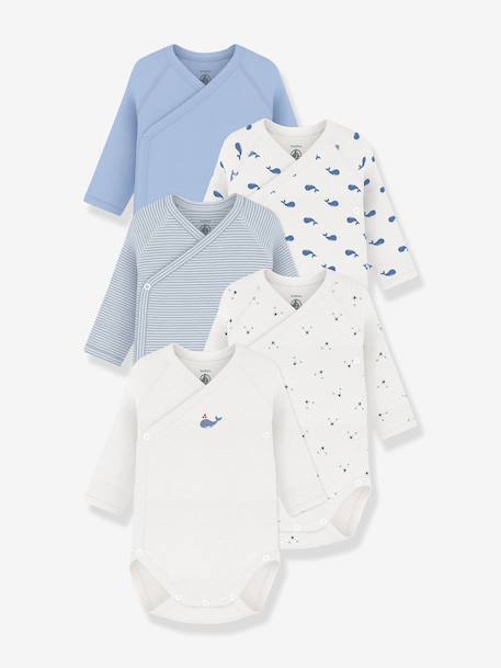 Bébé-Lot 5 bodies croisés manches longues