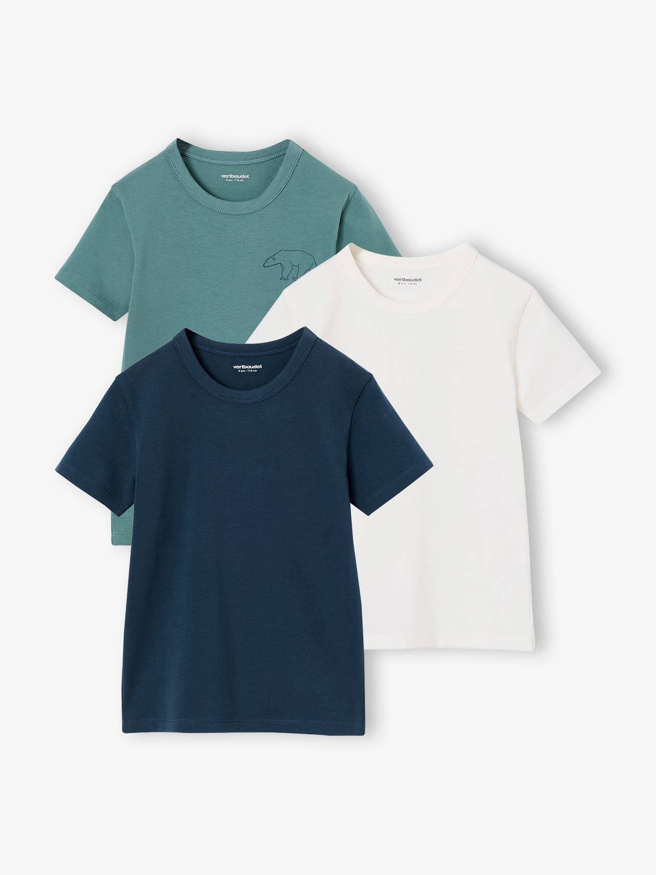 Lot de 3 T-shirts manches courtes garçon bleu nuit