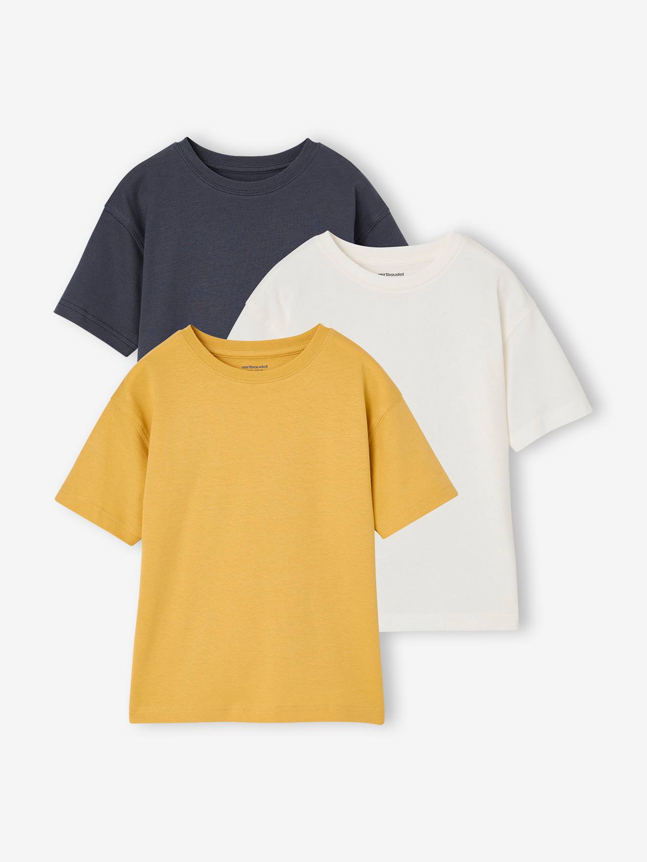 Lot de 3 T-shirts garçon manches courtes ocre