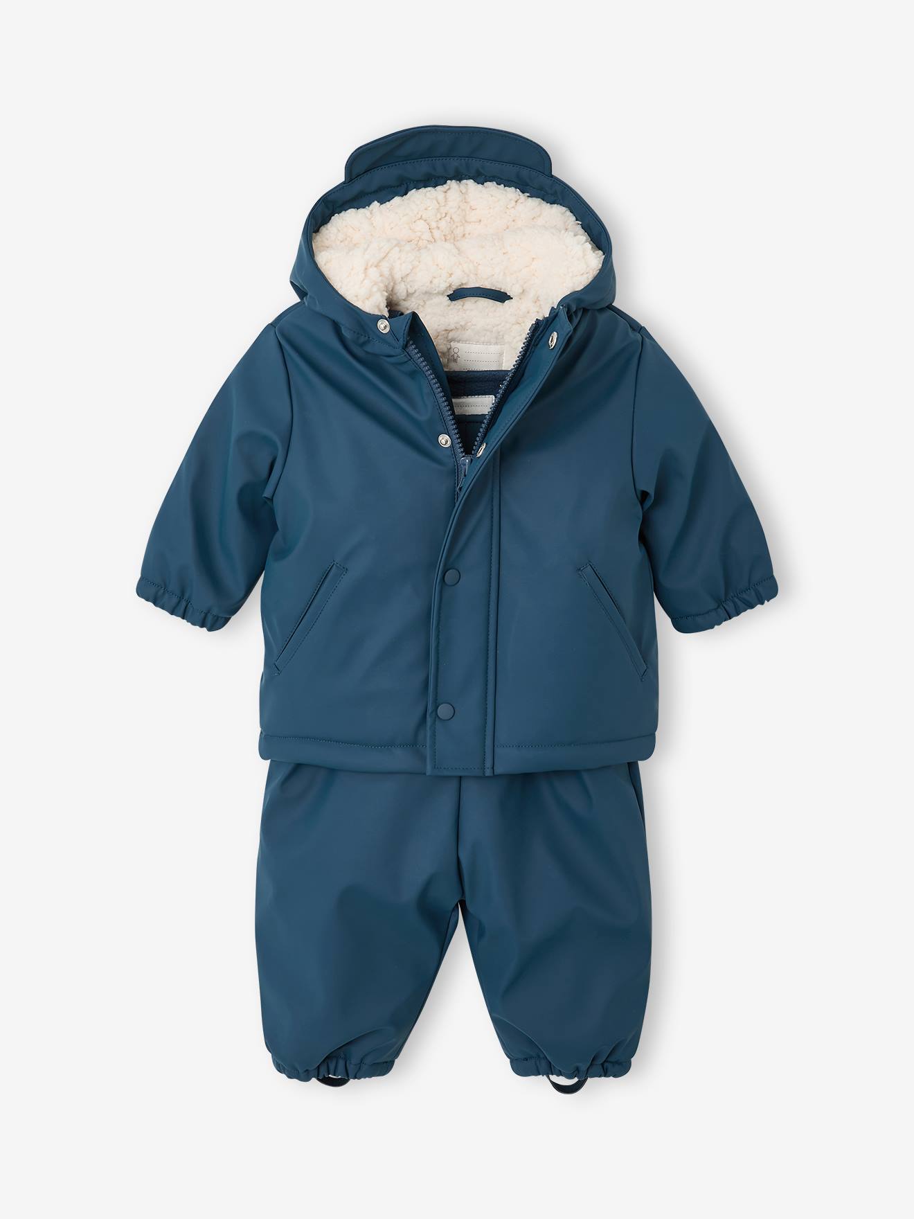 Manteau et pantalon de pluie bébé bleu nuit