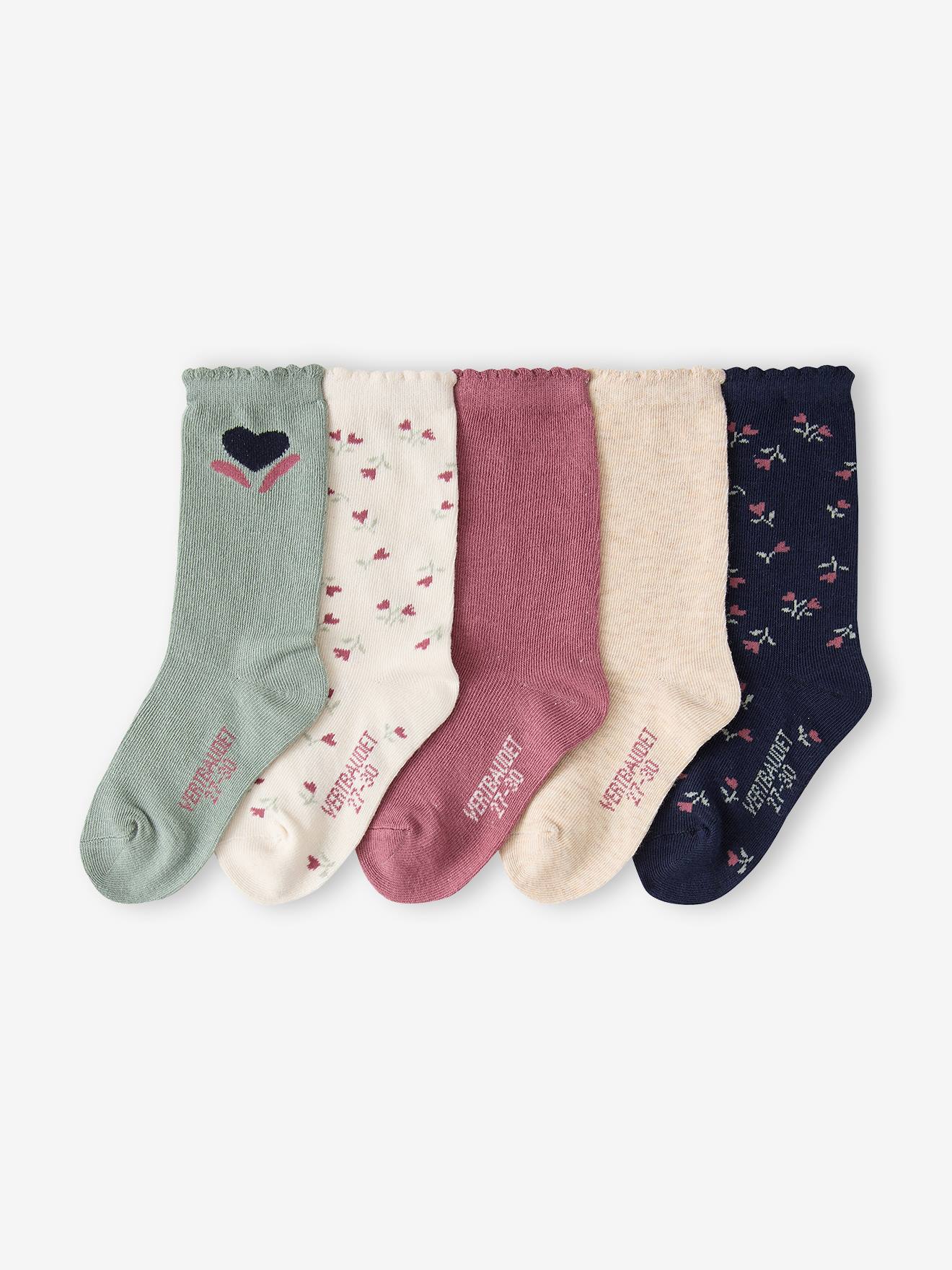 Lot de 5 chaussettes fille vieux rose 10$