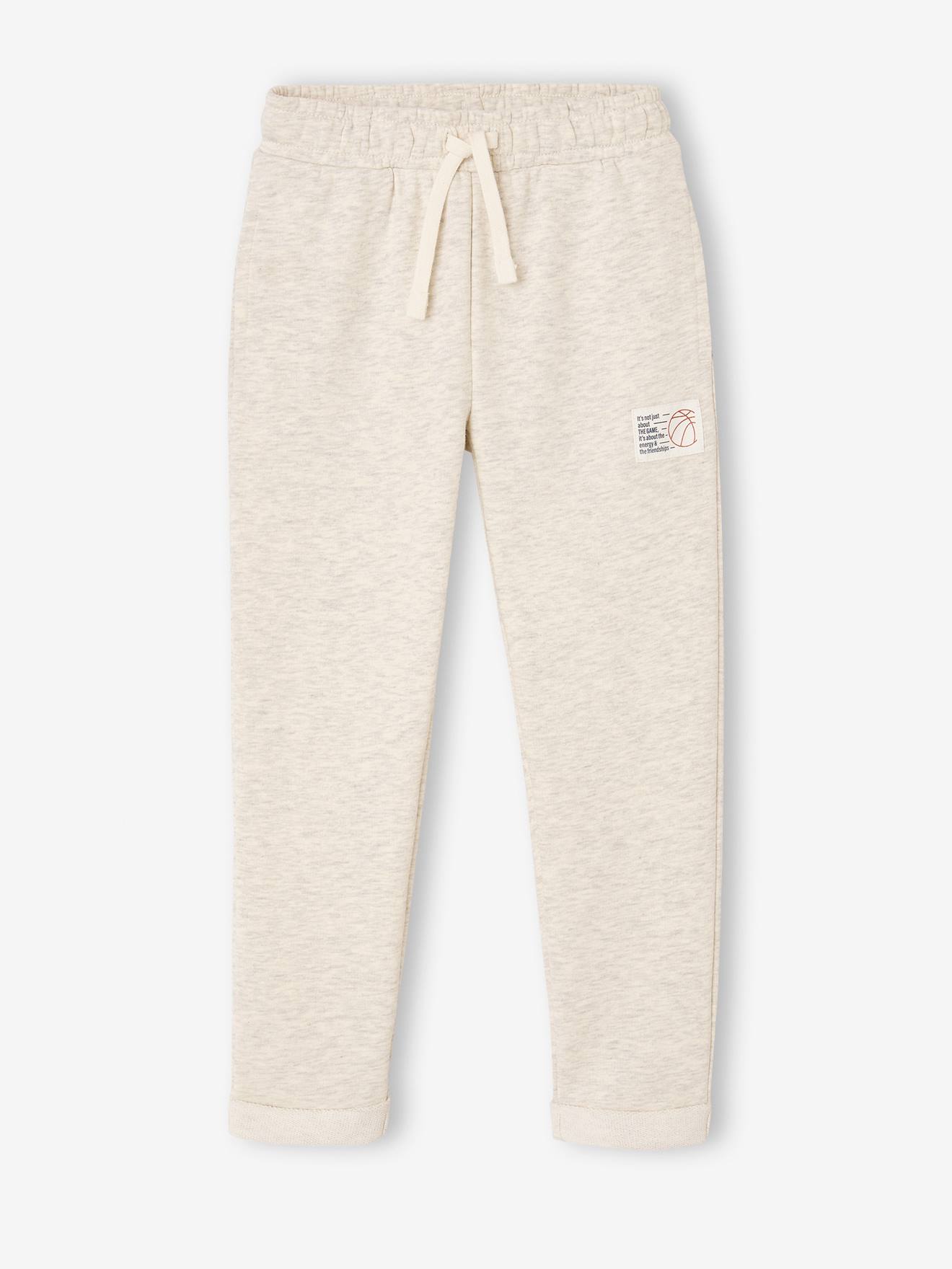 Pantalon de jogging garçon blanc chiné