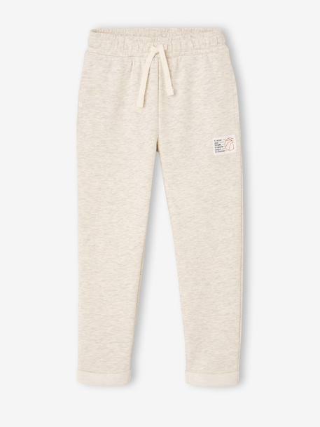 Pantalon de jogging garçon blanc chiné 1 - vertbaudet enfant 