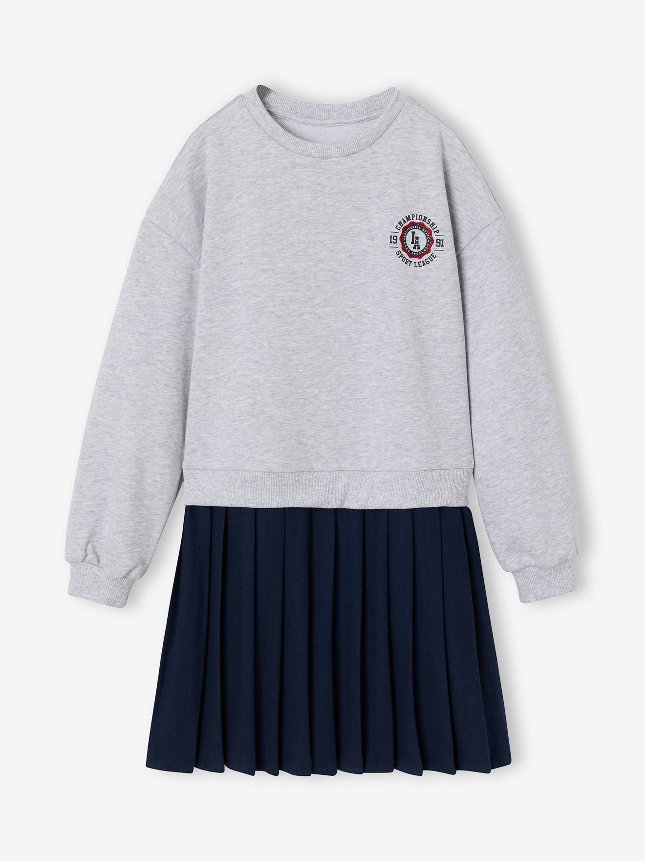 Robe manches longues fille gris