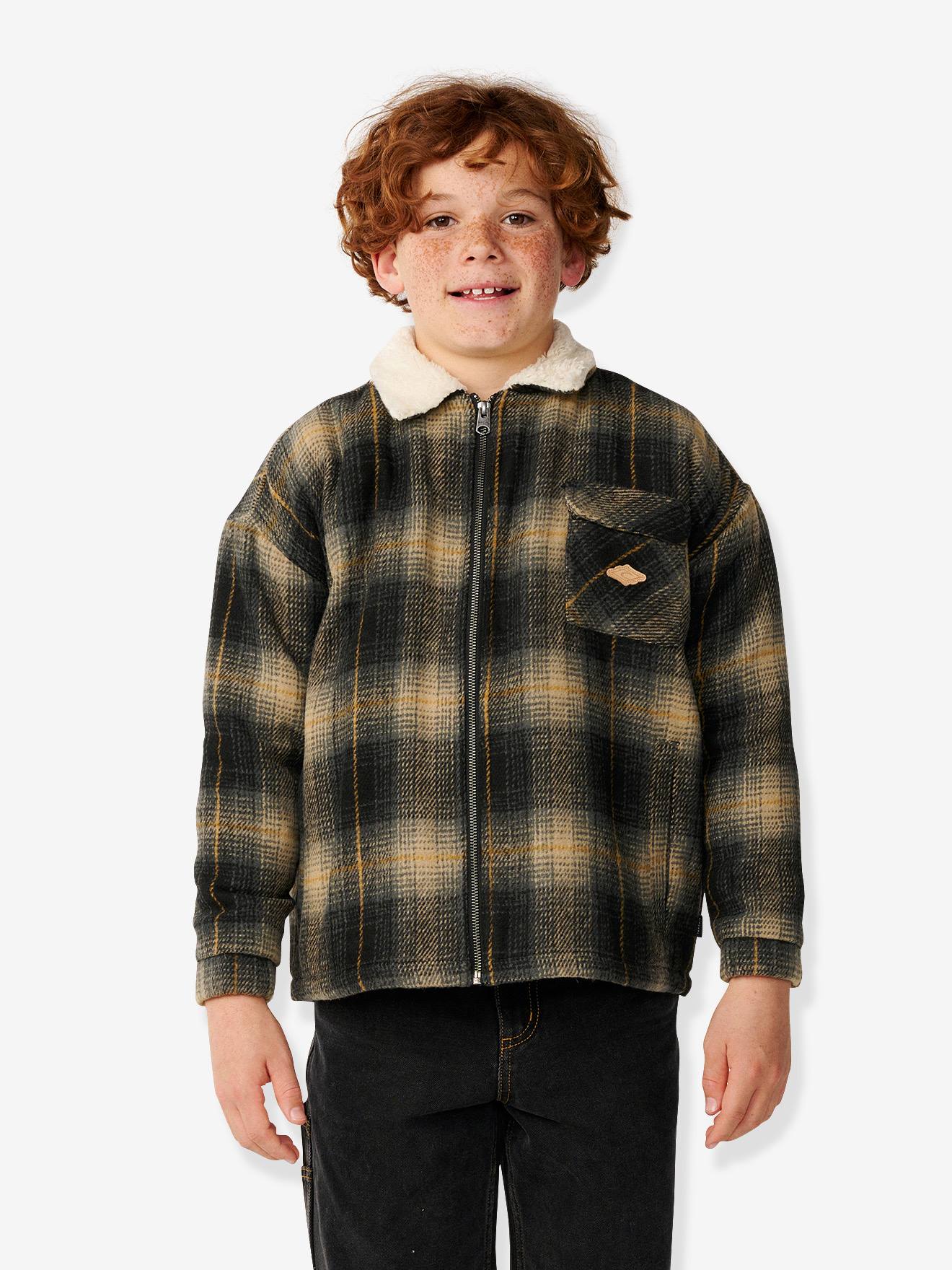 Veste zippée sherpa kaki