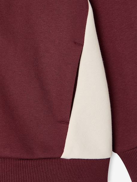 Sweat zippé garçon capuche coloblock bleu moyen+bordeaux+gris chiné+ocre+vert 8 - vertbaudet enfant 