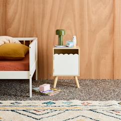 Table de chevet enfant décor bois 1 porte, pieds bois de pin - 34 x 23,5 x 52 cm  - azur  - vertbaudet enfant
