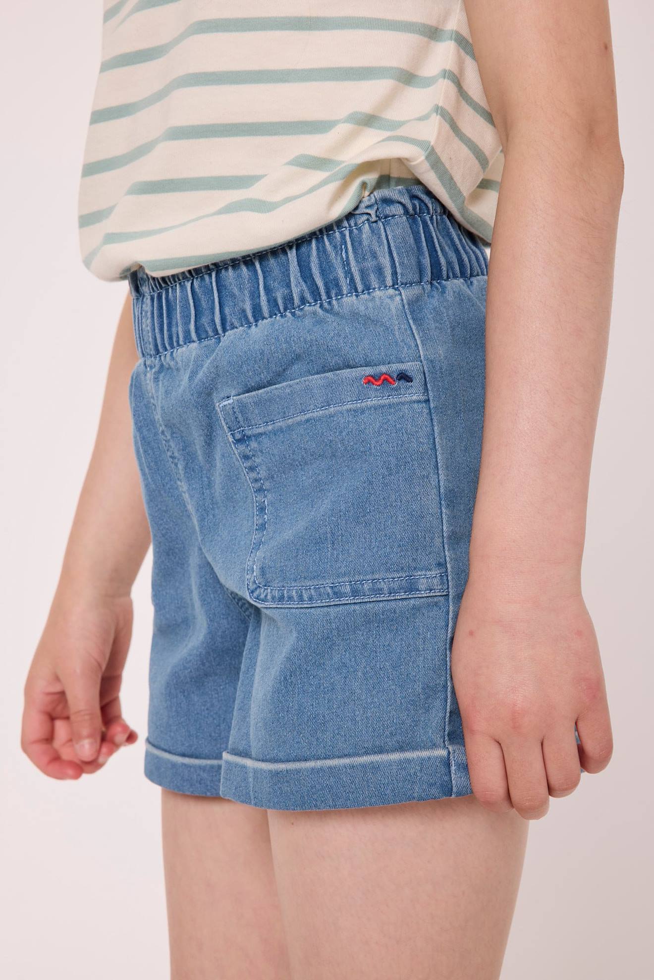 Short Fille Denim Clair