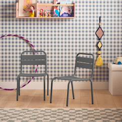 Jouet-Lot de 2 chaises en métal pour enfant