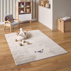 Linge de maison et décoration-Tapis enfant beige / crème, tapis intérieur petit ourson, poils ras, tapis frisé très doux