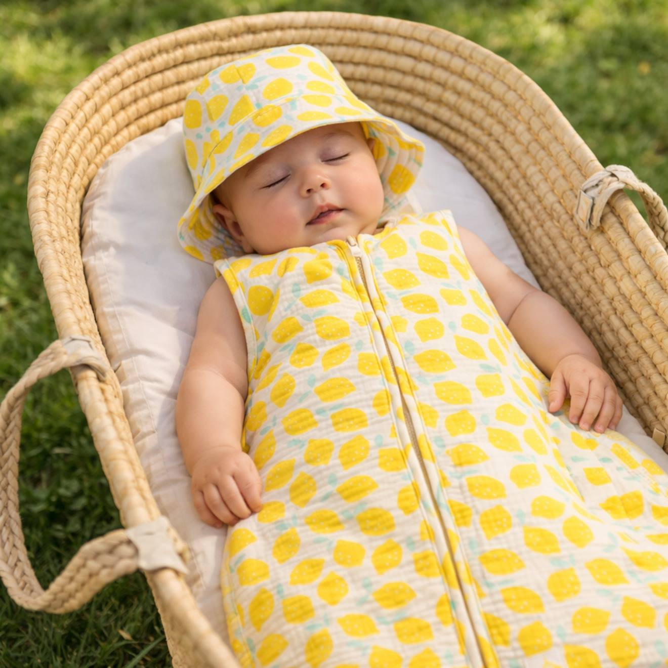 Gigoteuse D'été Bébé En Double Gaze De Coton Imprimé - Pop Jaune