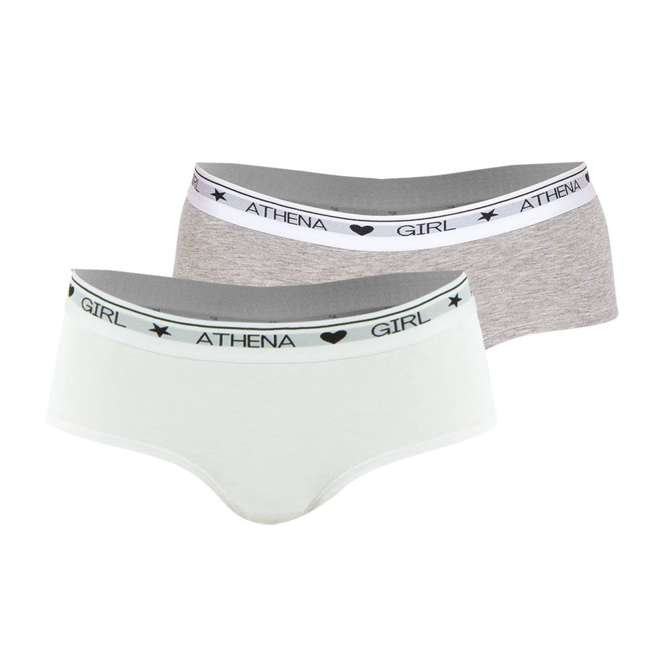 Lot De 2 Boxers Fille Coton Ultra Doux Fille Blanc-gris Chin 9 €