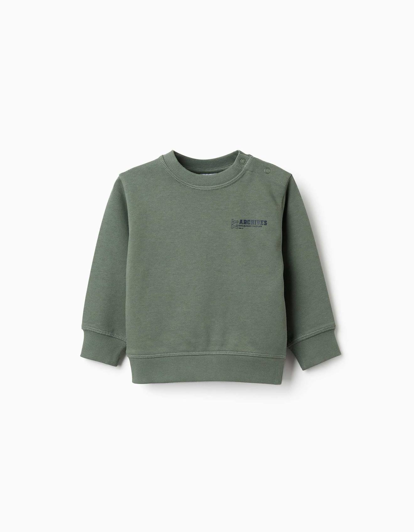 Sweat En Coton Avec Imprim Zy Vert Fonc 15$