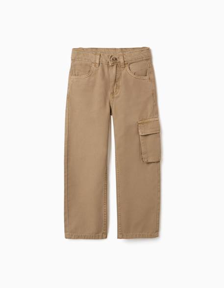 Garçon-Pantalon-Pantalon en coton à coupe droite avec 5 poches