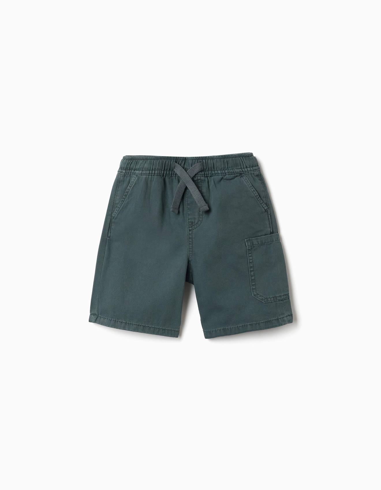 Short Midi Cargo En Coton Avec Cordon De Serrage Vert Fonc 26 €