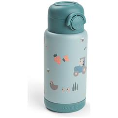 Puériculture-Gourde à paille isotherme tiny farm bleu (340 ml)